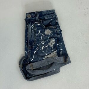 American Eagle High Rise Stretch Paint Jean Shorts